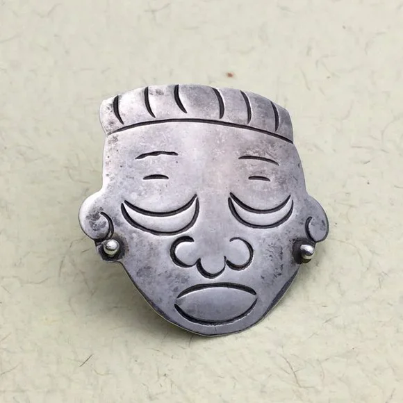 Rare Mexico VGV Modernist Sterling Silver Screw Back Earrings 925 - Picture 2 of 7